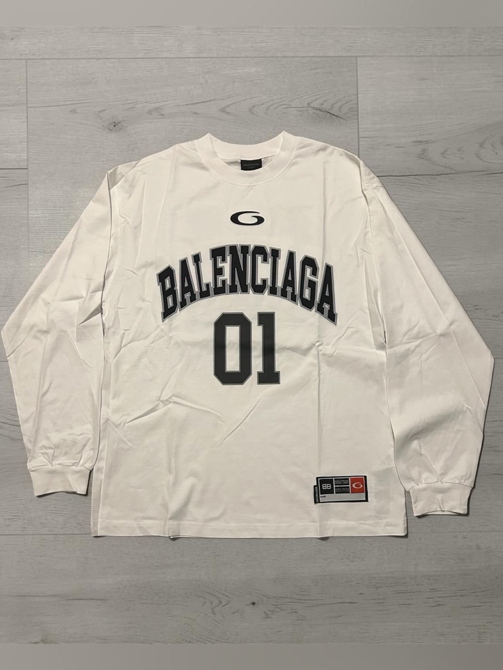 Balenciaga Oversized 01 Jersey Size L White Long Sleeve